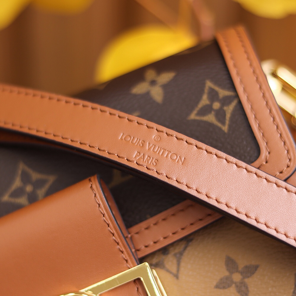 高仿LV達芙妮女款單肩包雙拼老花免檢版 - Image 13